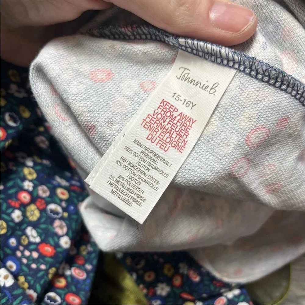 Johnnie B Girls Dress Blue Floral Long Sleeve Size 15-16Y